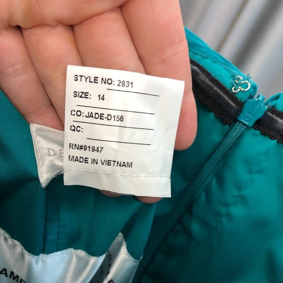 Dessy Strapless Grecian Bridesmaid Chiffon Dress - Picture 7 of 10